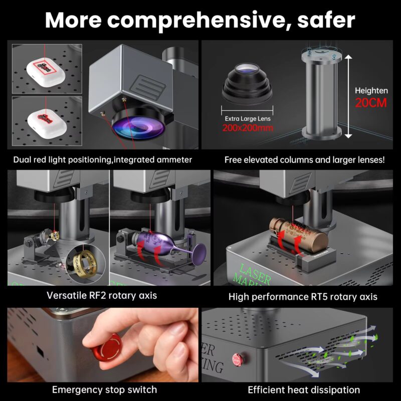 20W/30W/50W S4 Portable Fiber Laser Marking Machine | Industrial Laser Engraver for Metal, Leather & Plastic - SKU: 3256805726837547