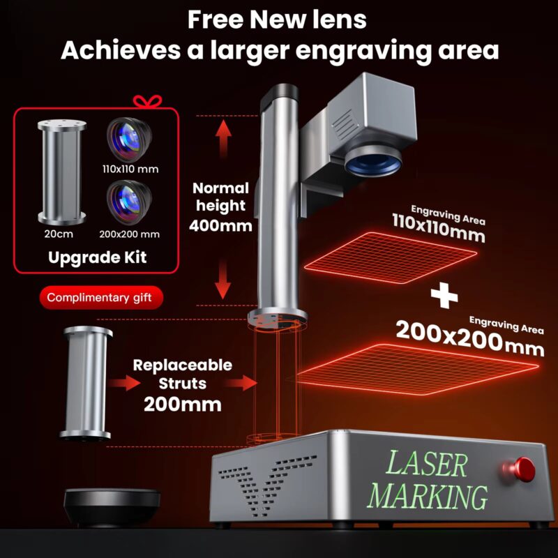 20W/30W/50W S4 Portable Fiber Laser Marking Machine | Industrial Laser Engraver for Metal, Leather & Plastic - SKU: 3256805726837547