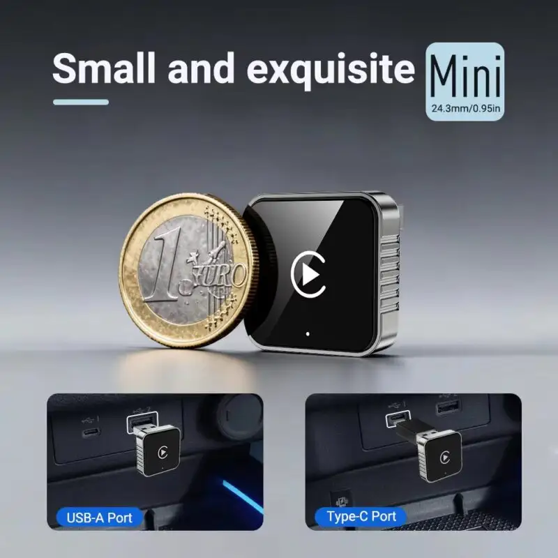 2in1 Wireless CarPlay Adapter Android Auto AI Smart Box Car Intelligent Systems For VW Toyota Nissan Honda Ford Benz - SKU: 3256808473857005