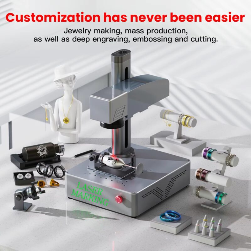 20W/30W/50W S4 Portable Fiber Laser Marking Machine | Industrial Laser Engraver for Metal, Leather & Plastic - SKU: 3256805726837547