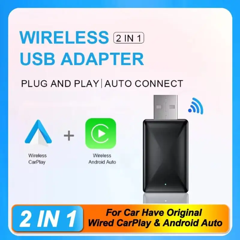 2in1 Wireless CarPlay Adapter Android Auto AI Smart Box Car Intelligent Systems For VW Toyota Nissan Honda Ford Benz - SKU: 3256808473857005