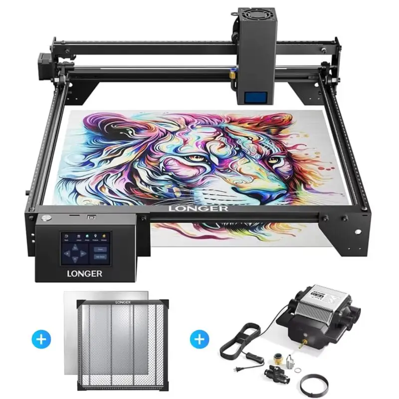 20W Laser Cutting Engraving Machine + Air Pump Assist KIT + 500mm Honeycomb Working Table DIY Desktop CNC Engraver Cutter