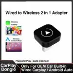 2-in-1 Wireless CarPlay & Android Auto Adapter – AI Smart Box for Wired CarPlay to Wireless CarPlay/Auto Conversion