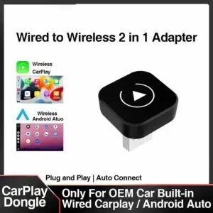 2-in-1 Wireless CarPlay & Android Auto Adapter – AI Smart Box for Wired CarPlay to Wireless CarPlay/Auto Conversion