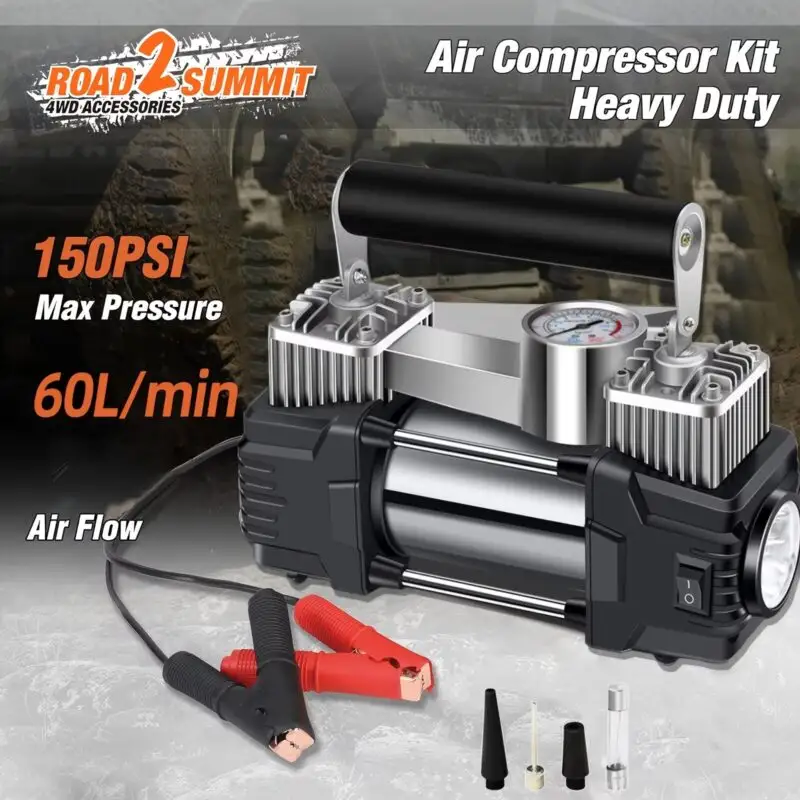 Jump Starter with Tire Inflator 150PSI Car Air Pump 12V Cigarette Lighter Air Compressor for Car Motorcycle Bicycle Balls