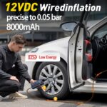 Inflatable Pump Portable 2 power supply modes and 4 preset air pressures Digital Display Car Motorcycle Tire With USB output