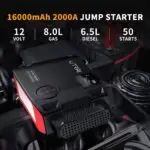 4 In 1 2000A Jump Starter Power Bank 16000mAh 150PSI Air Compressor Tire Pump Portable Charger Car Booster Starting Device