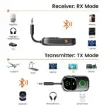 Bluetooth 5.4 Audio Reciever Transmitter RT/TX 2 In 1 Adapter for TV Earphones Cars Flights 3.5mm AUX Bluetooth Dongle
