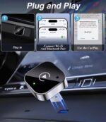 Wireless CarPlay & Android Auto Dongle, Fast Auto-Connect, Compact Plug & Play for iPhone/Android, USB/USB-C, No Delay