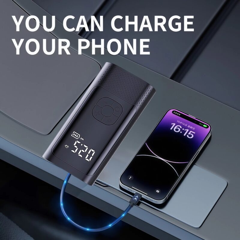 Inflatable Pump Portable 2 power supply modes and 4 preset air pressures Digital Display Car Motorcycle Tire With USB output