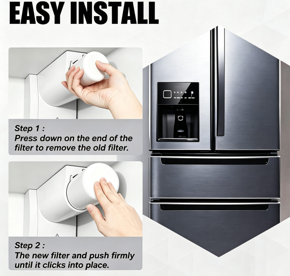 push in fridge water filter